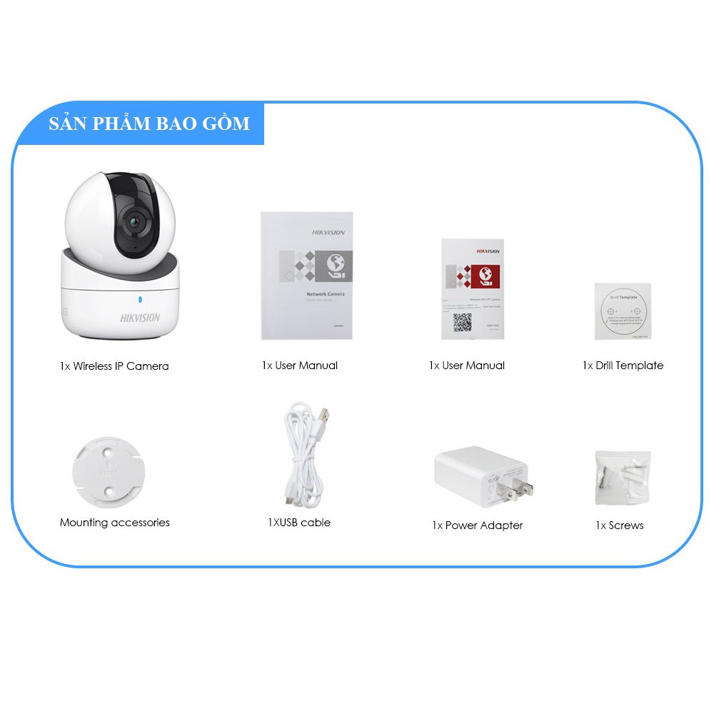 Camera không dây wifi Hikvision Q1 1MP xoay 4 chiều