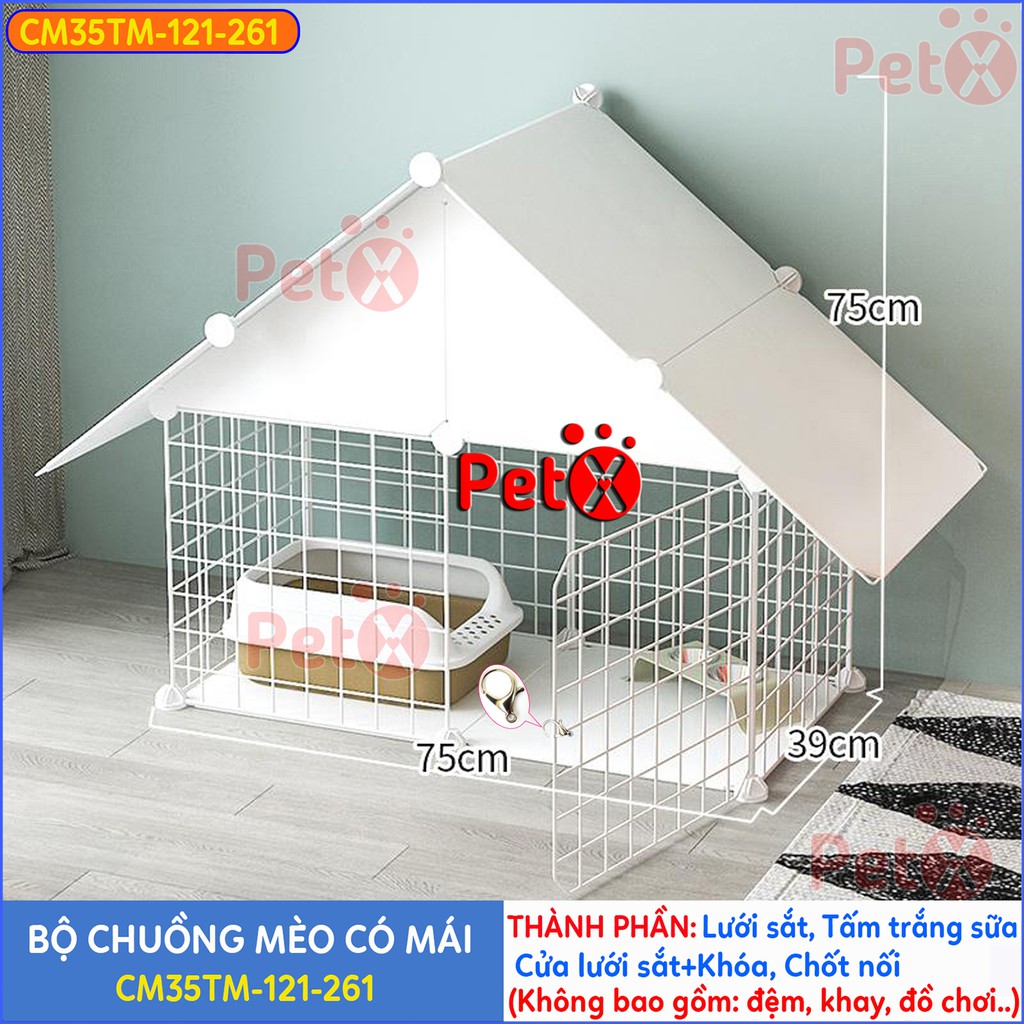 Chuồng mèo 2 tầng lưới sắt lắp ghép đa năng cho thú cưng thỏ, sóc bọ ú, vẹt