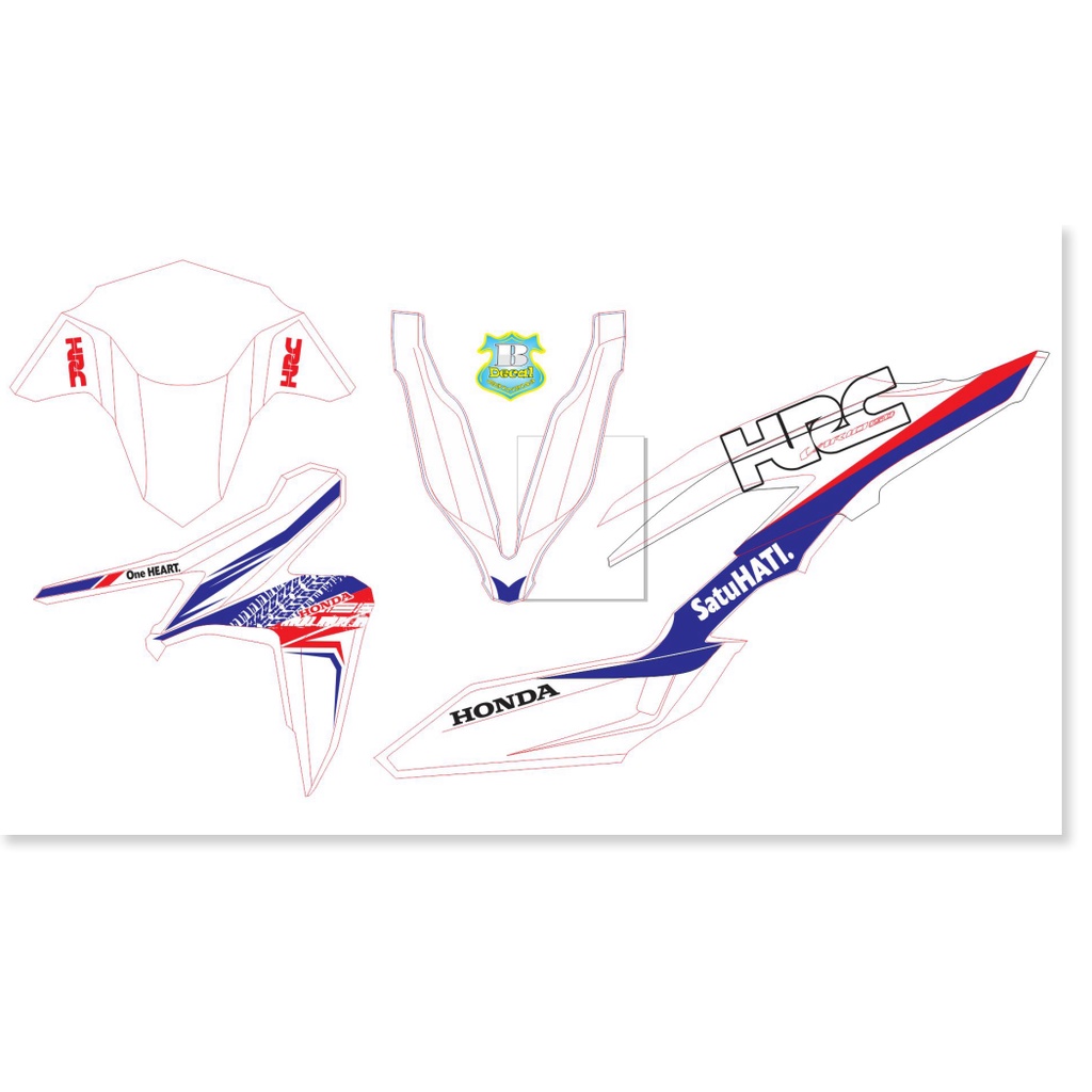 ( Quí khách vui lòng mang ra tiệm cho thợ dán ) Tem vario 150 HRC trắng