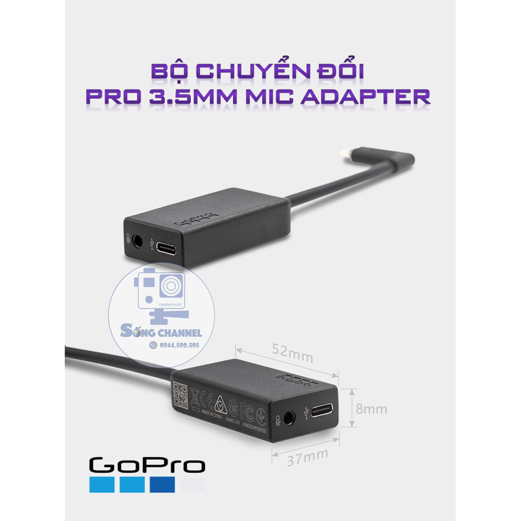 [Mã 159ELSALE hoàn 7% đơn 300K] Mic Adapter Gopro Pro 3.5mm Bộ Chuyển Đổi Cắm Mic