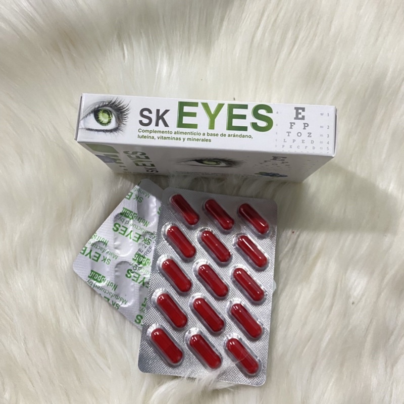 BỔ MẮT SK EYES hộp 30 viên nang -Tăng cường thị lực, bổ sung vitamin A, vitamin C, lutein,giảm quá trình lão hoá của mắt