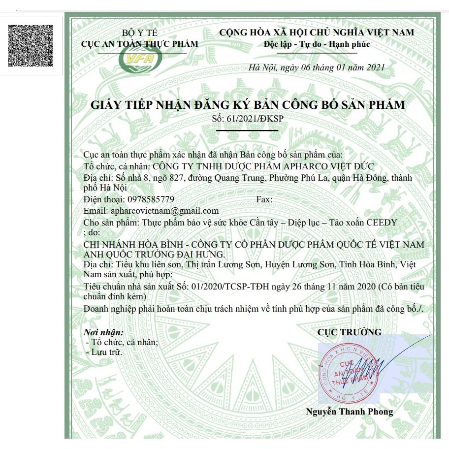 Trà Ceedy Cần Tây Diệp Lục Tố- Giảm cân Organic công nghệ Hàn Quốc