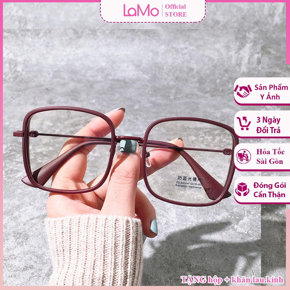Kính nhám gọng vuông lọc ánh sáng xanh chống bức xạ