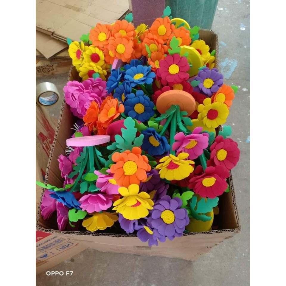 Khóm hoa xốp màu cao 15 cm