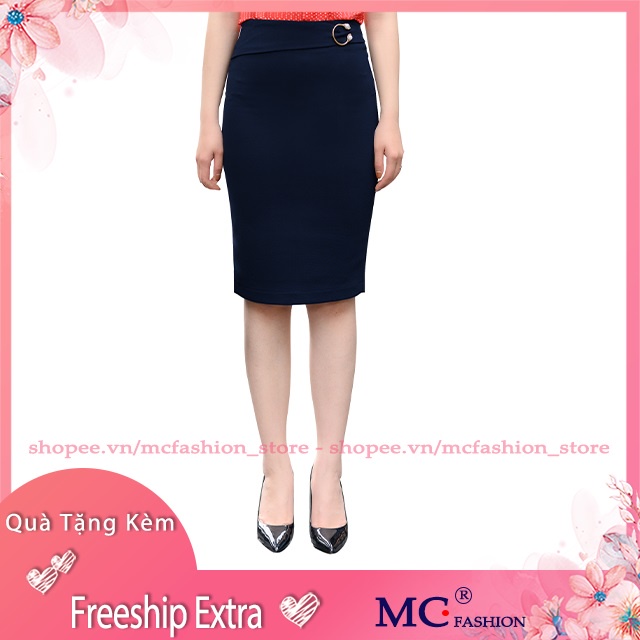 Chân Váy Công Sở Nữ Mc Fashion, Kiểu Lưng Cao Dài, Ngắn, Dáng Bút Chì Đẹp, Màu Xanh Tím Than Cv0371, Đen