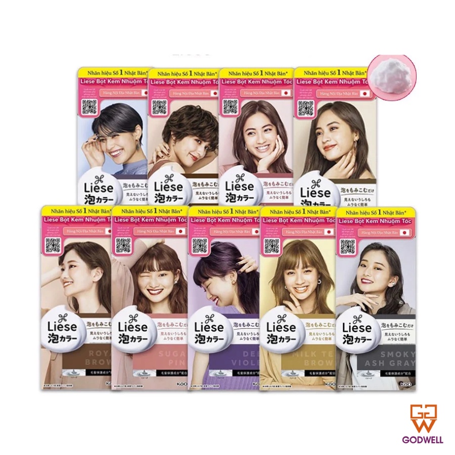 Bọt kem nhuộm tóc thời trang KAO Liese Creamy Bubble Color