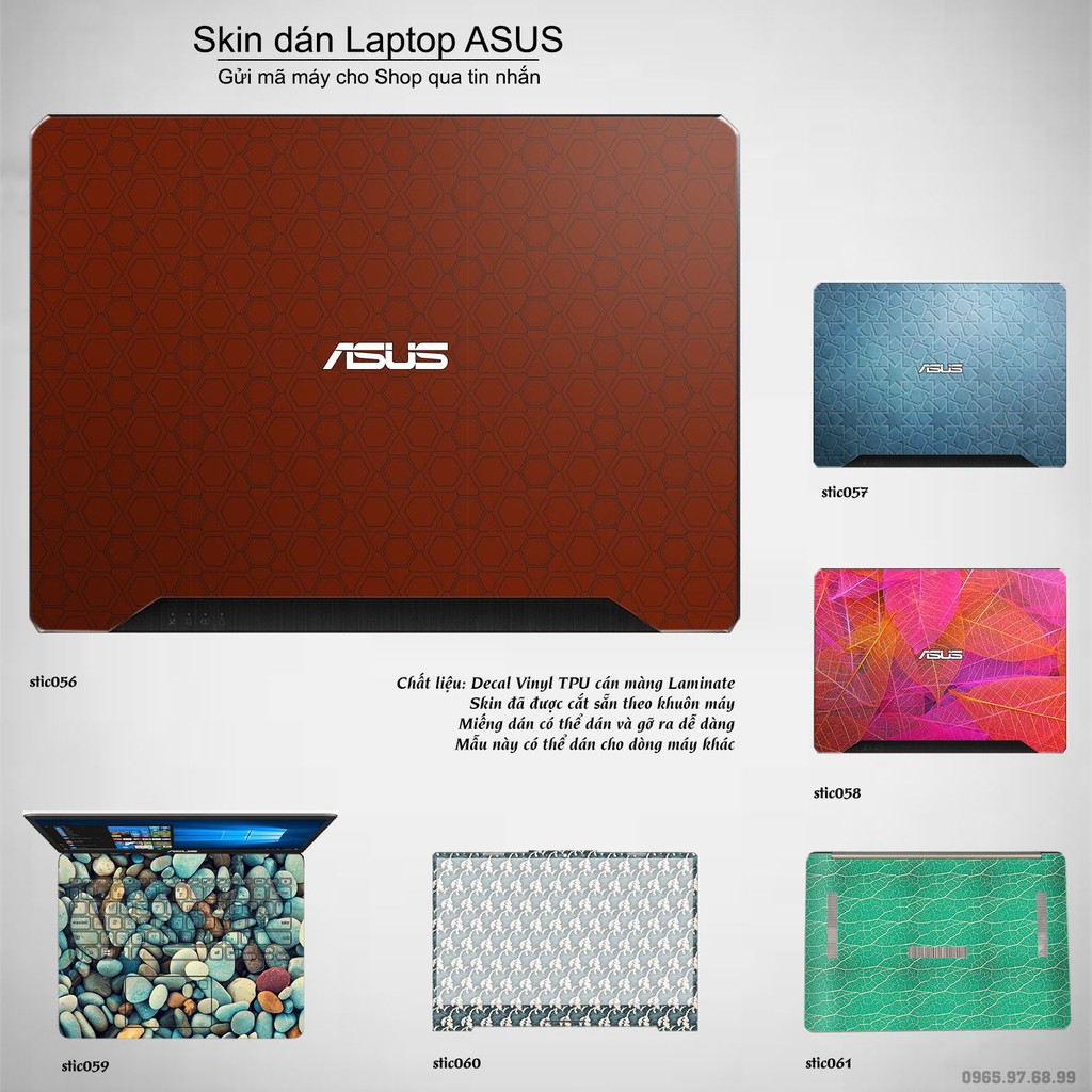 Skin dán Laptop Asus in hình Hoa văn sticker nhiều mẫu 10 (inbox mã máy cho Shop)