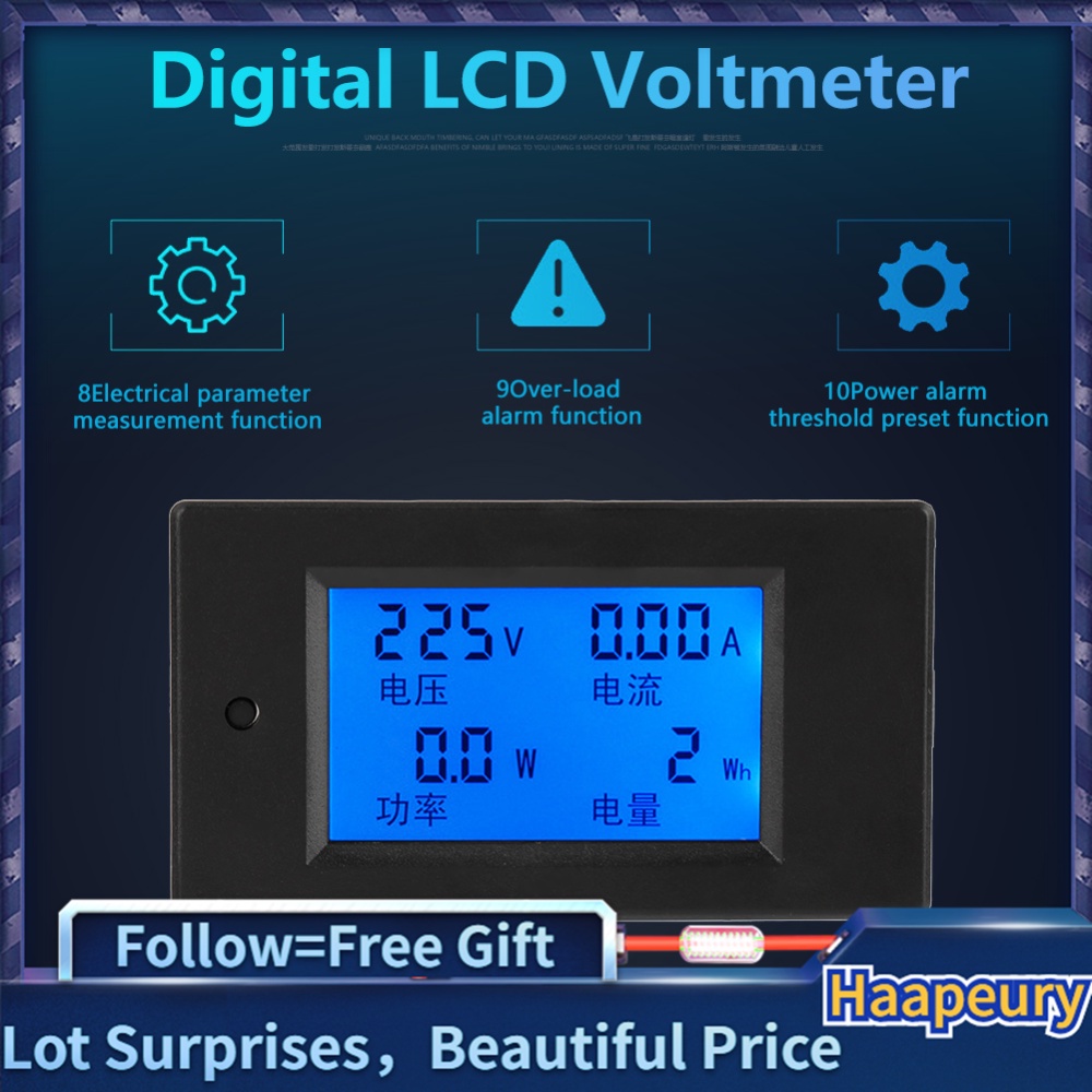 Máy đo năng lượng điện AC màn hình LCD hiển thị PEACEFAIR PZEM-021 20A AC80-260V