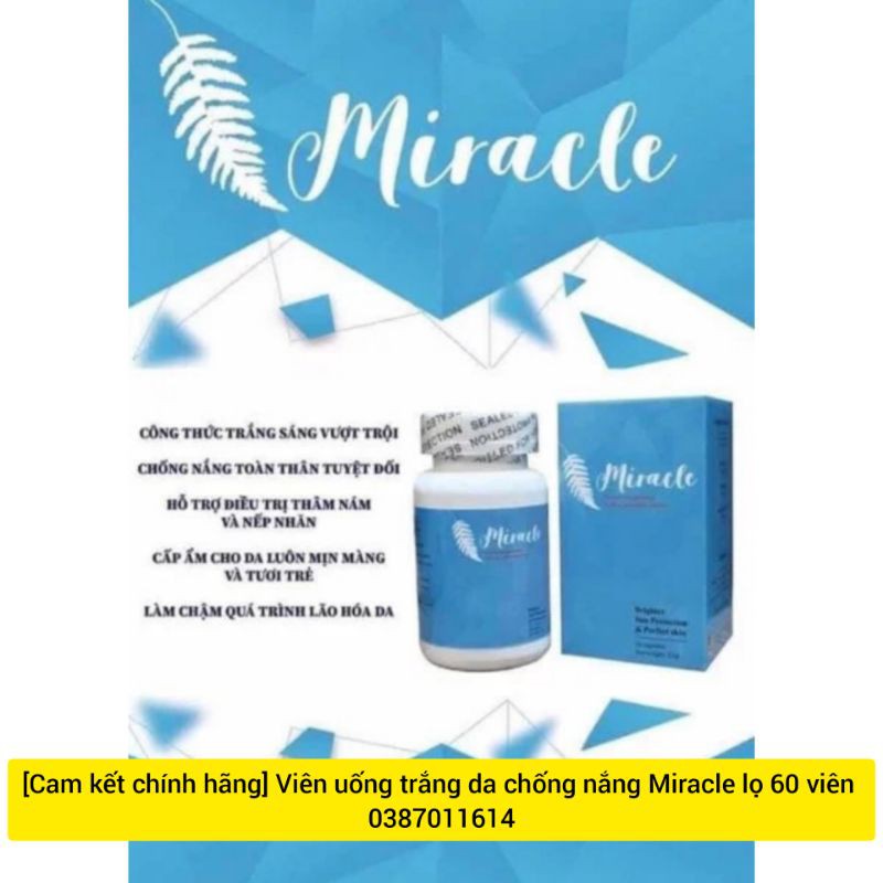 [HÀNG NHẬP KHẨU] Viên Uống Trắng Da, Chống Nắng, Giảm Thâm Sạm Nám, Chống Lão Hóa MIRACLE Double White Extra hộp 60 viên
