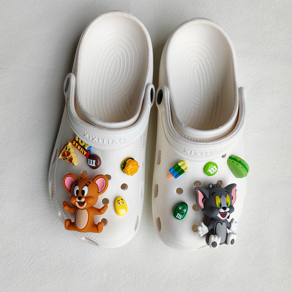 Dễ Thương Bộ Phụ Kiện Trang Trí Giày Dép Hình tom and jerry crocs jibbitz macaron Cho Trẻ Em