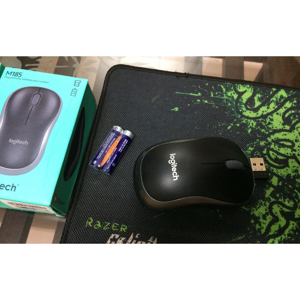 Chuột Không Dây Logitech M185 - Hàng Chính Hãng (Tặng pin)