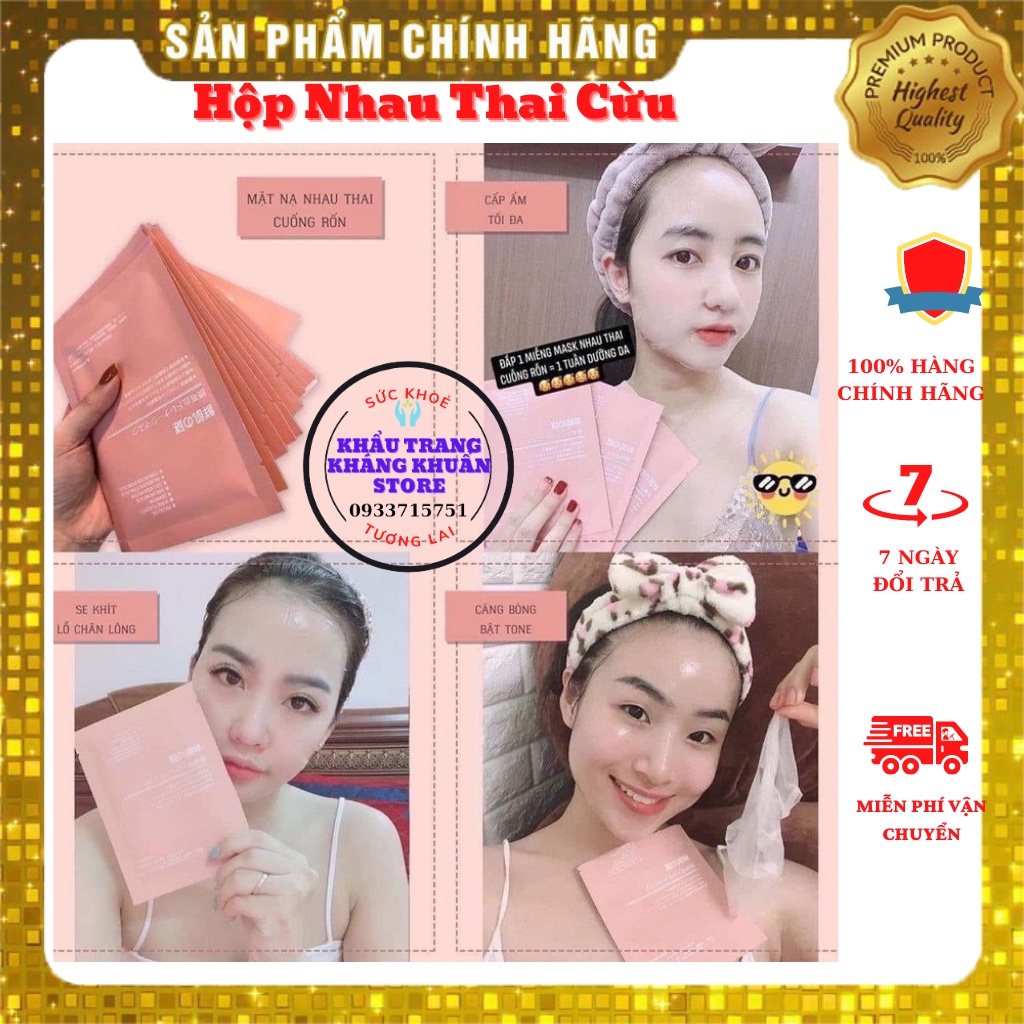 [Hộp 50 cái] Mặt Nạ Nhau Thai cừu - Rwine Beauty Nhật Bản  - 1 Hộp 50 Cái