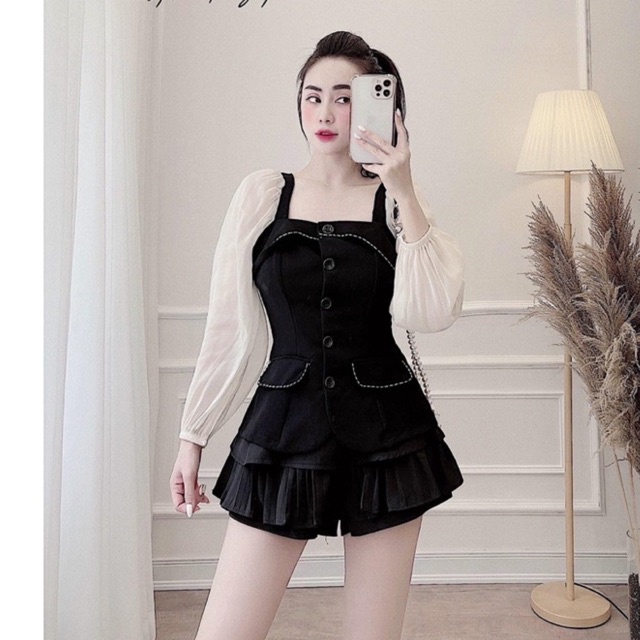 [Hàng Đẹp] Áo Umi Tay Phối Cổ Vuông, Áo Kiểu Nữ Tay Phồng Siêu Xinh Có Ảnh Thật Kèm Video