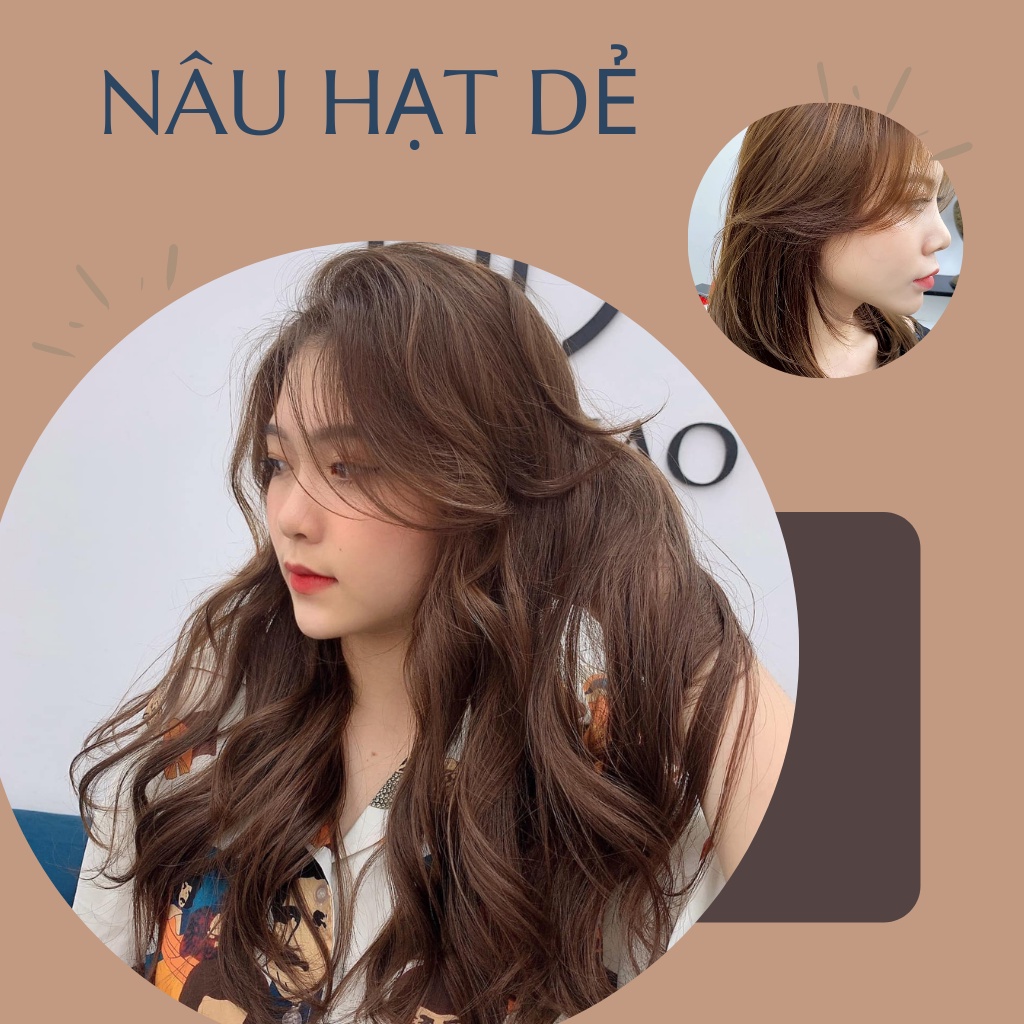 Thuốc nhuộm tóc màu Nâu hạt dẻ không cần thuốc tẩy tóc, Letfly. Haircolor