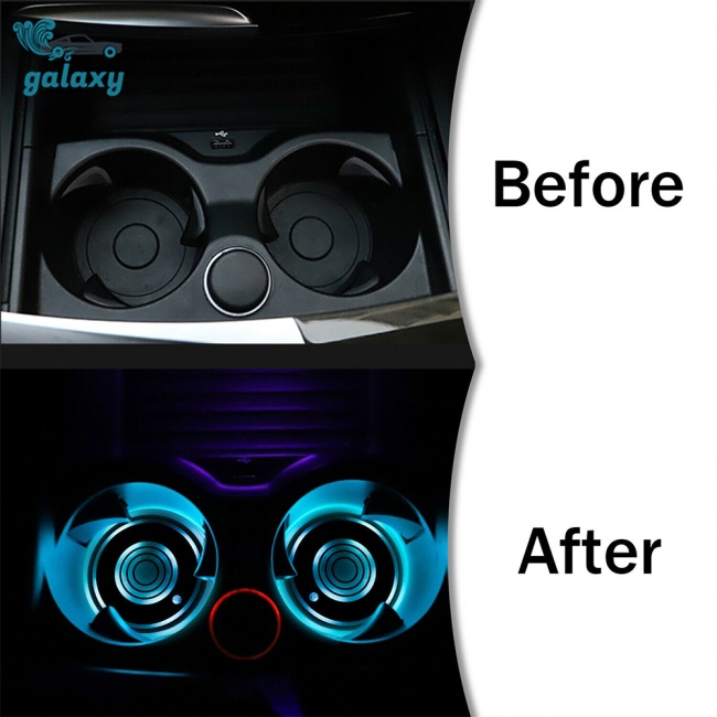 Galaxy 1 Cặp Đế Lót Ly Bằng Acrylic Có Đèn Led Điều Khiển Trung Tâm Nhiều Màu Sắc 3 Chế Độ Đèn Sạc Usb