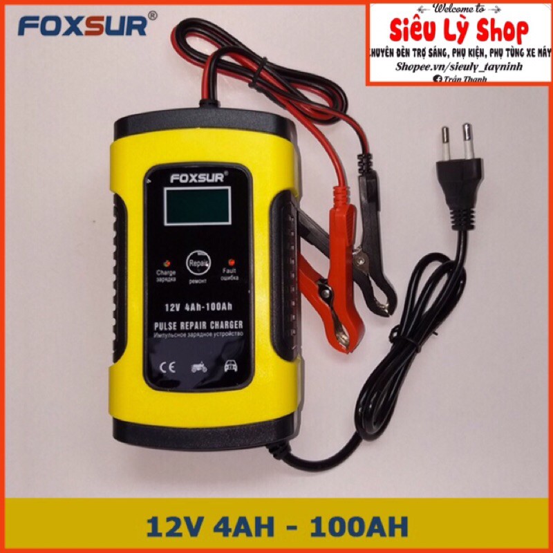 Bộ sạc acquy xe máy 12V 4Ah - 10Ah