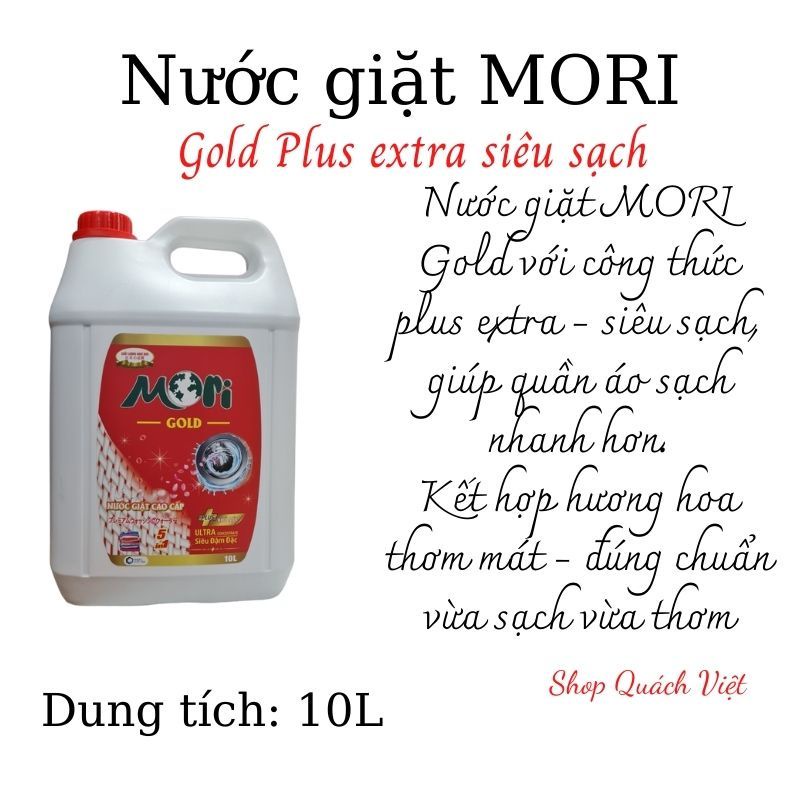 Nước giặt cao cấp MORI - Gold plus extra, dung tích 5L