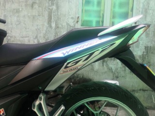 Tem winner 150 GTR xanh đỏ crom