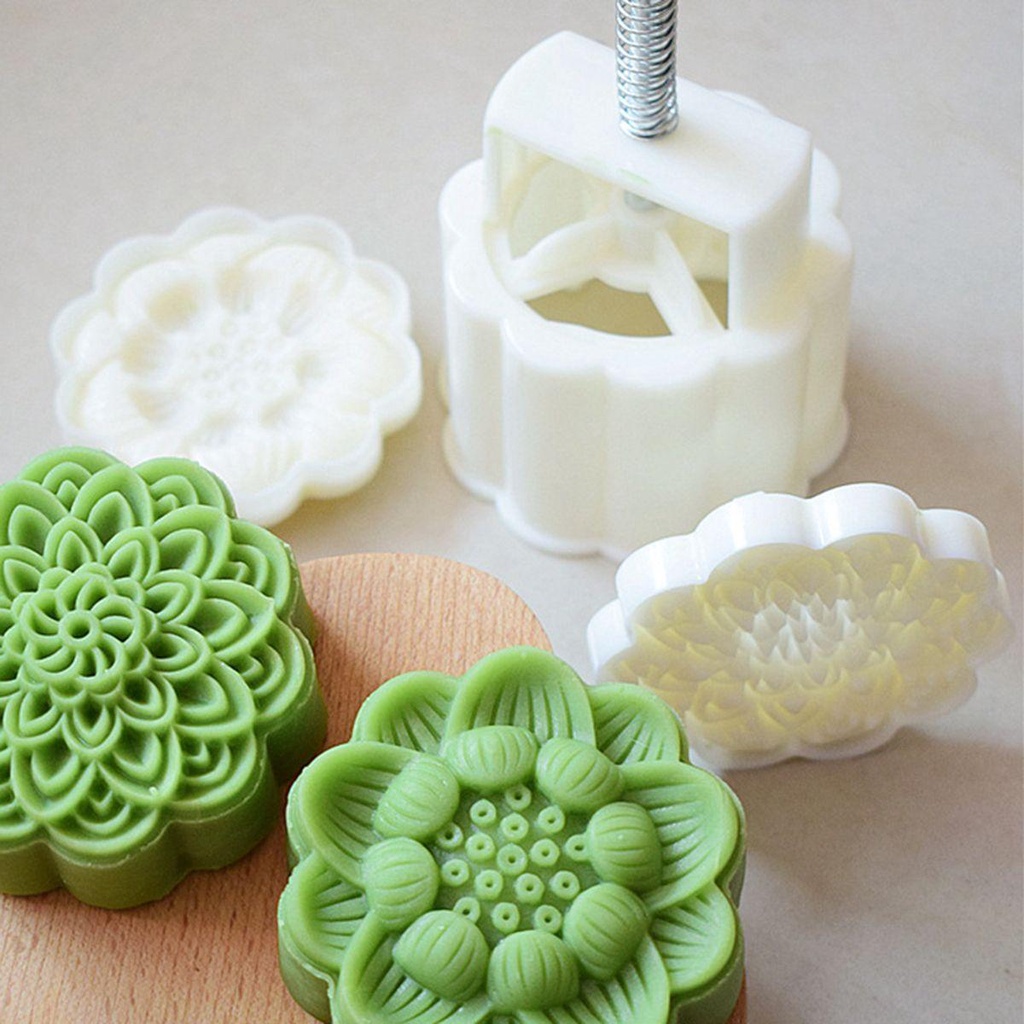 Khuôn Làm Bánh Trung Thu Hình Hoa Sen 3D