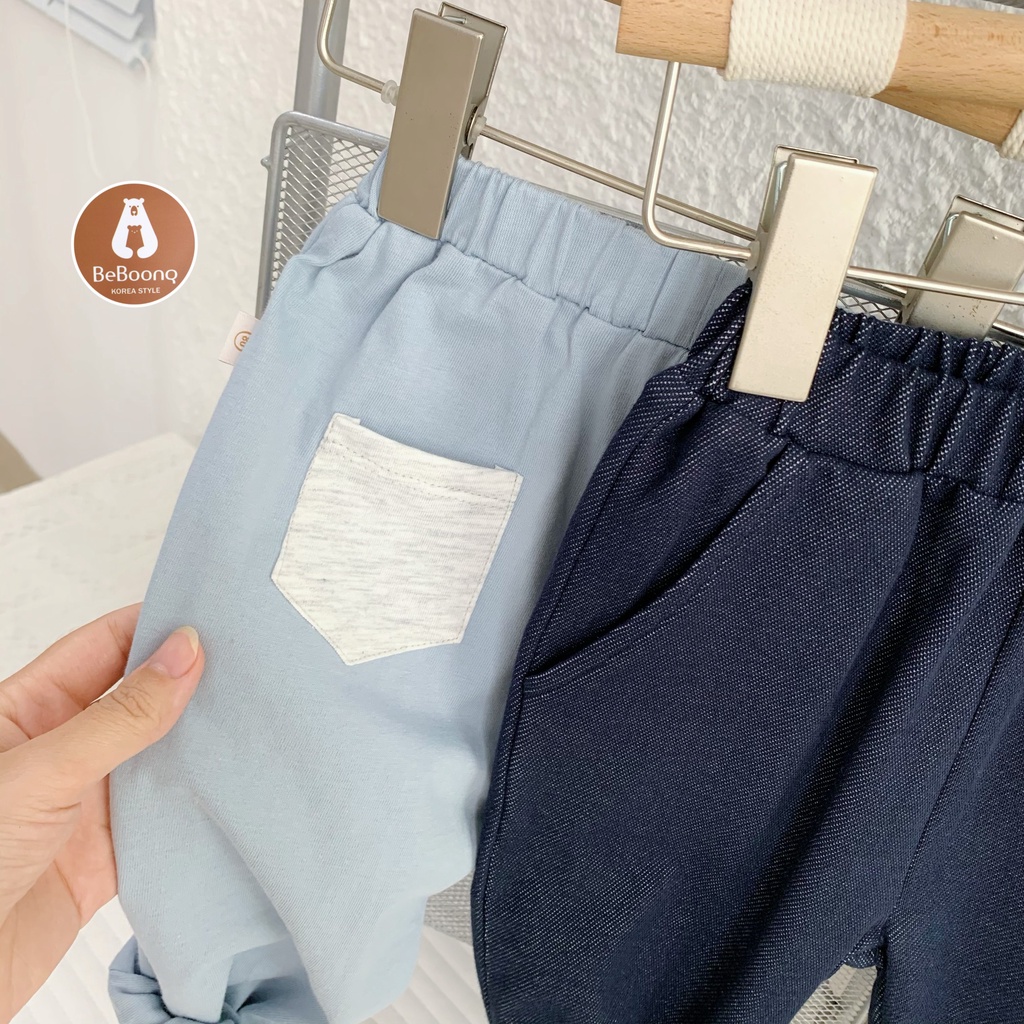 Bộ cotton bé trai hoạ tiết Mickey siêu cute, phối đáp tay 2 màu siêu xinh -PITUPI-BEBOONG