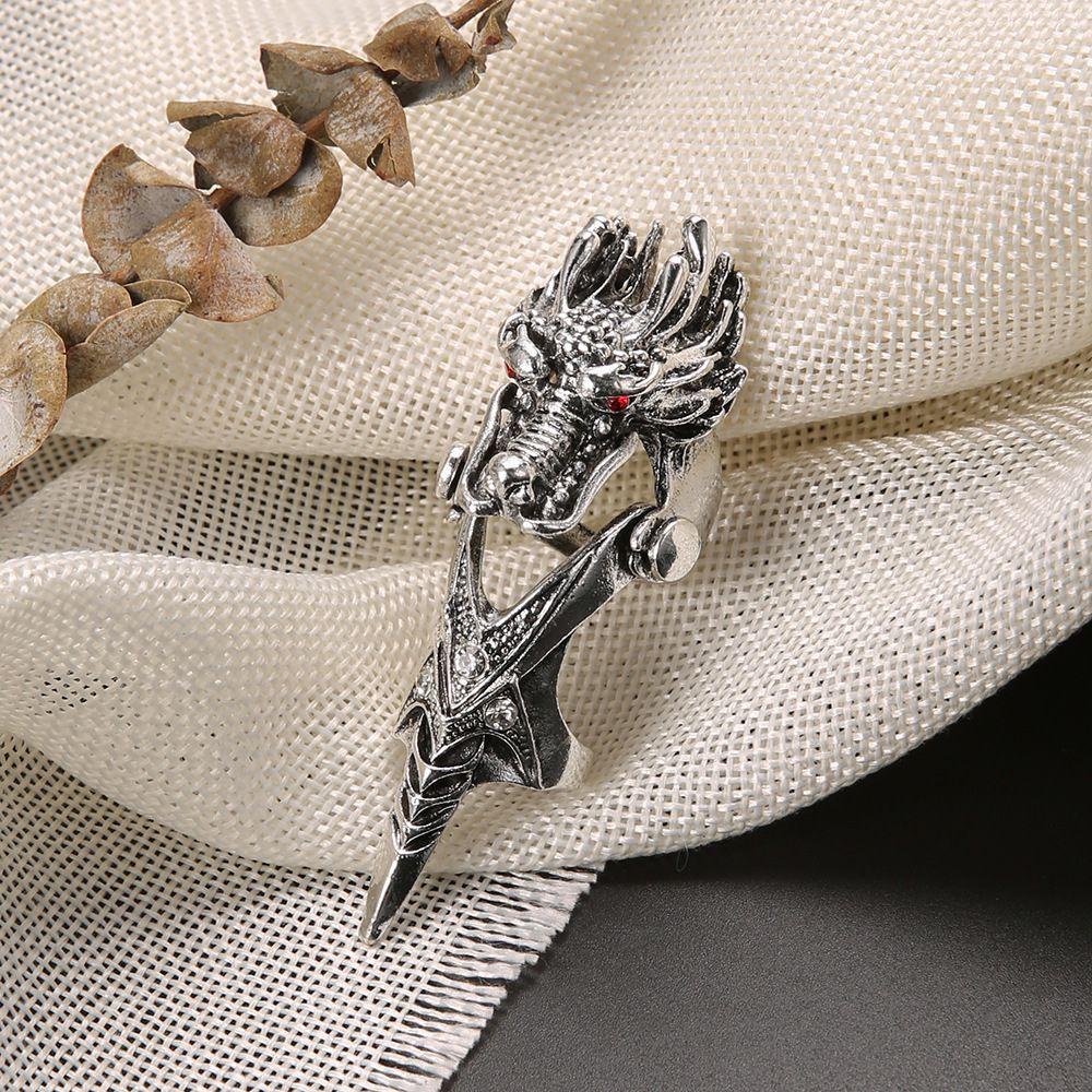 RALPH Nhẫn Hình Móng Vuốt Rồng Bằng Hợp Kim Phong Cách Retro Gothic Đơn Giản Dành Cho Nam