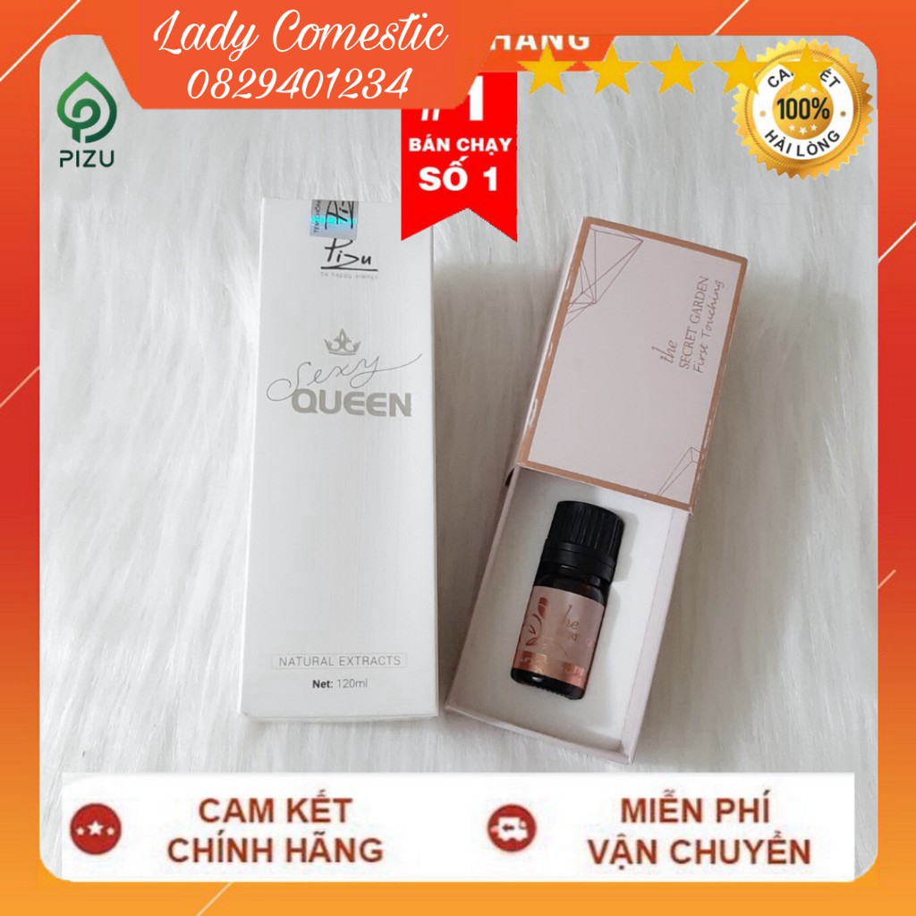 [HÀNG CHÍNH HÃNG] Bộ Đôi Phòng The Dung Dịch Vệ Sinh SEXY QUEEN PIZU 120ml &amp; Nước Hoa Vùng Kín MINIGARDEN 5ml