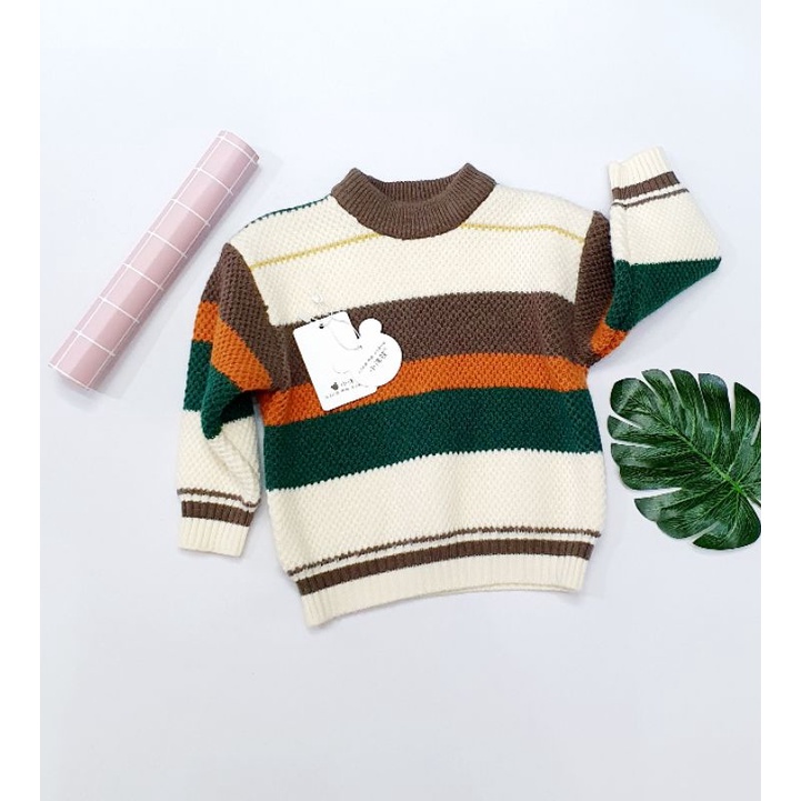 Áo len bé trai sweater (Quảng Châu Cao Cấp) tay dài màu trơn thời trang thu đông phong cách Hàn Quốc cho bé trai