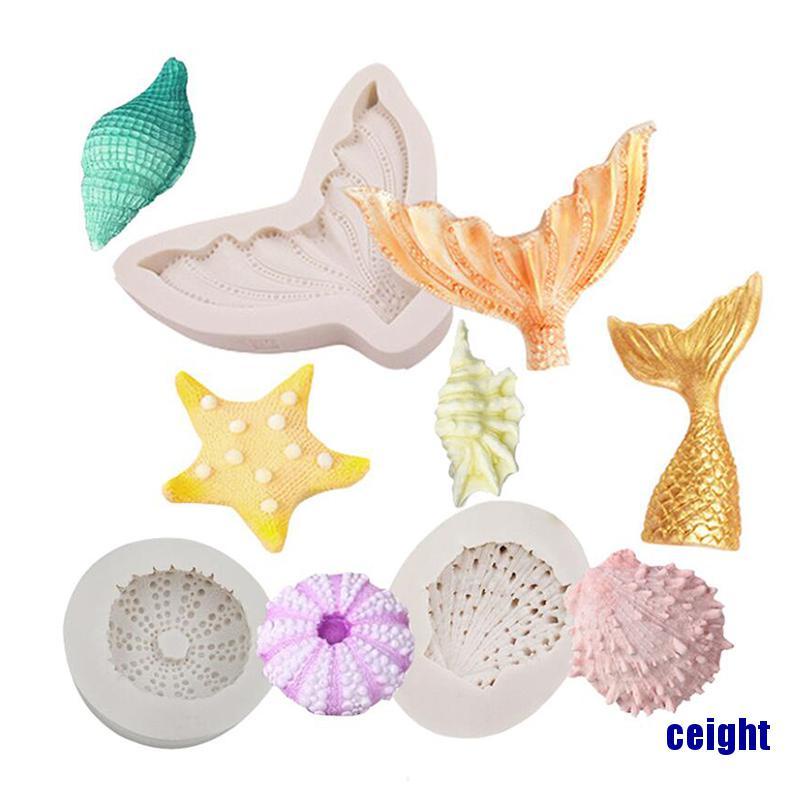 Khuôn Làm Bánh Chất Liệu Silicone Hình Đuôi Nàng Tiên Cá 3D Dễ Thương