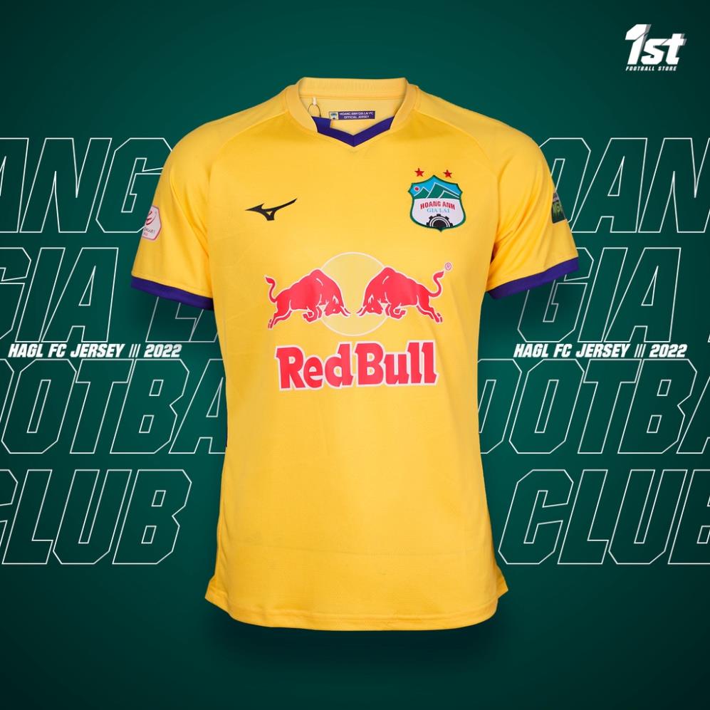 Áo thi đấu CLB Hoàng Anh Gia Lai 2022 - Sân Nhà - Màu Vàng - Mizuno !