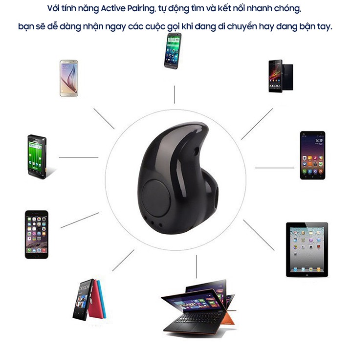 Tai Nghe Bluetooth Không Dây Hạt Đậu S530 ⚡️𝐌𝐈𝐄̂̃𝐍 𝐏𝐇𝐈́ 𝐒𝐇𝐈𝐏⚡️Sành Điệu Pin Trâu - 050