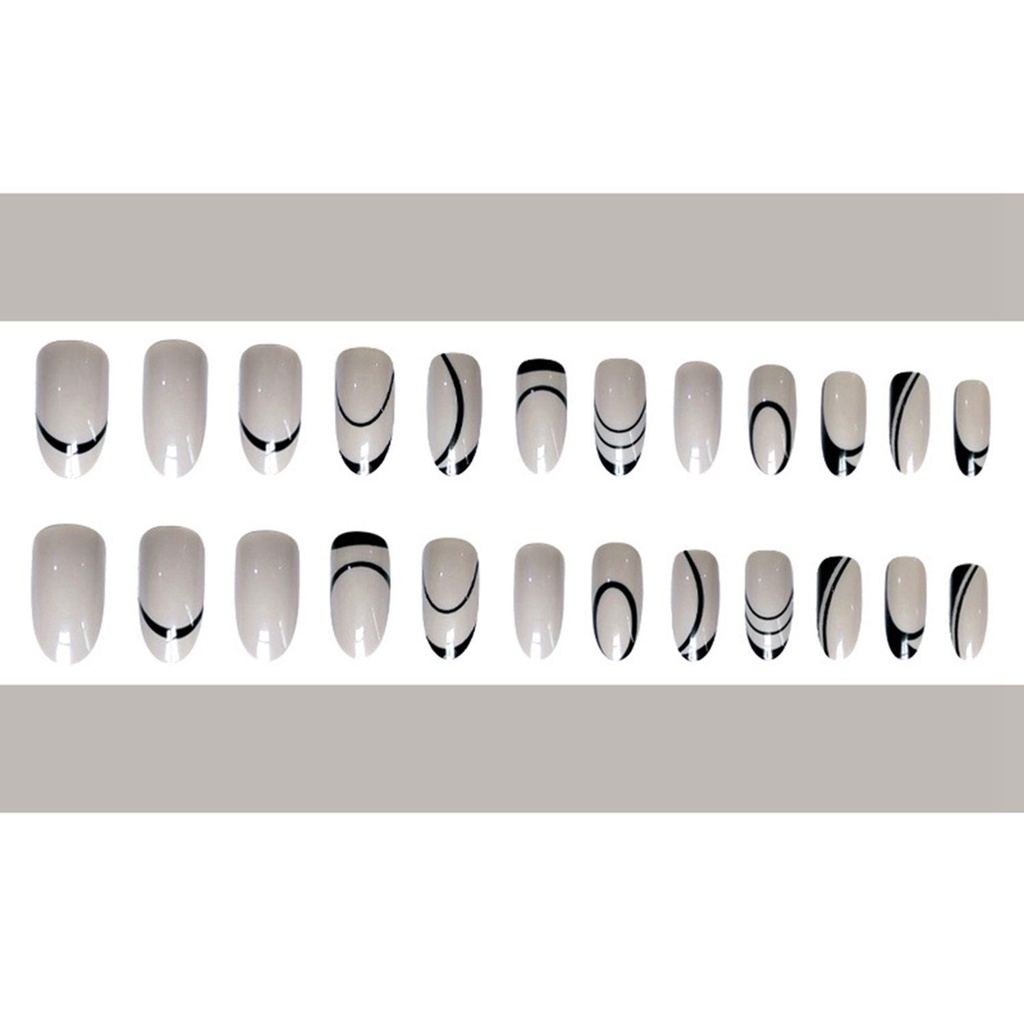 Hộp 24 Móng Tay Giả Dáng Dài Trang Trí Nghệ Thuật