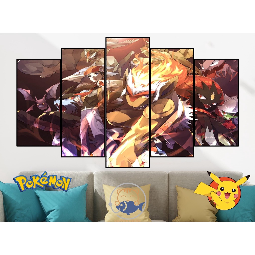 Tranh ghép dán tường Room Decor trang trí phòng ANIME POKEMON - BỘ 1