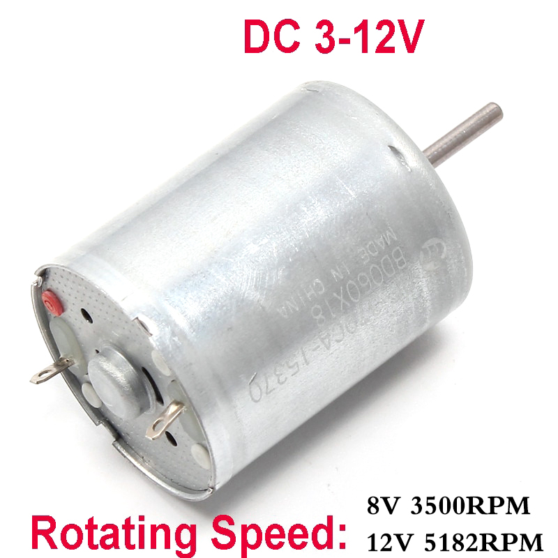 DC 3-12V RF-370 Motor With High Speed Mute Electric Motors For Airplane Model Aeromodelling DIY 8V 3500RPM  12V 5182RPM