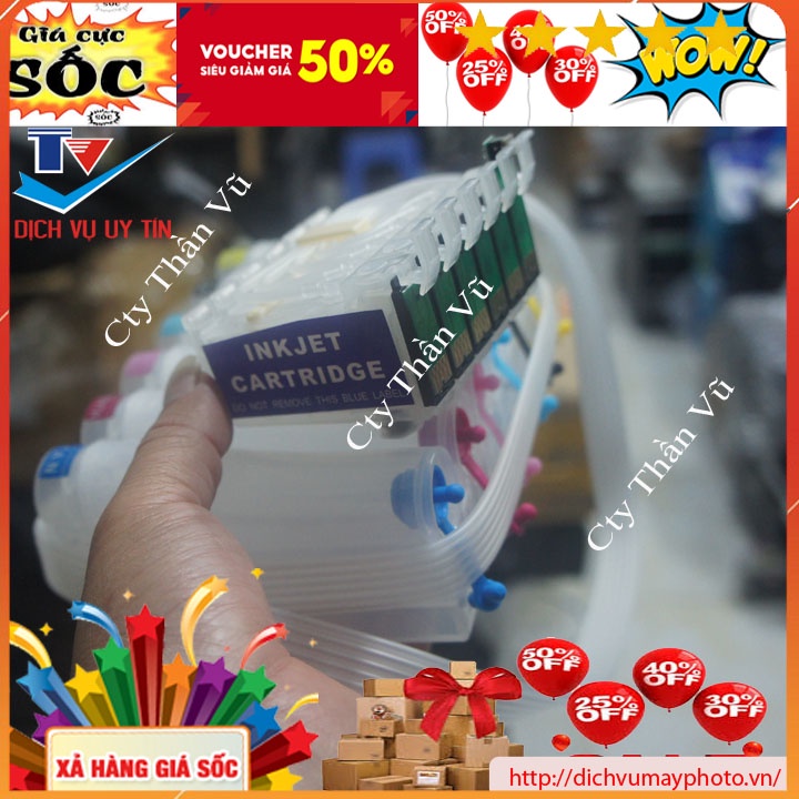 Bộ dẫn mực ngoài liên tục cho máy in Epson 1390 1430 G4500 PX 1004 T60 T50 1400 hàng chuẩn đẹp