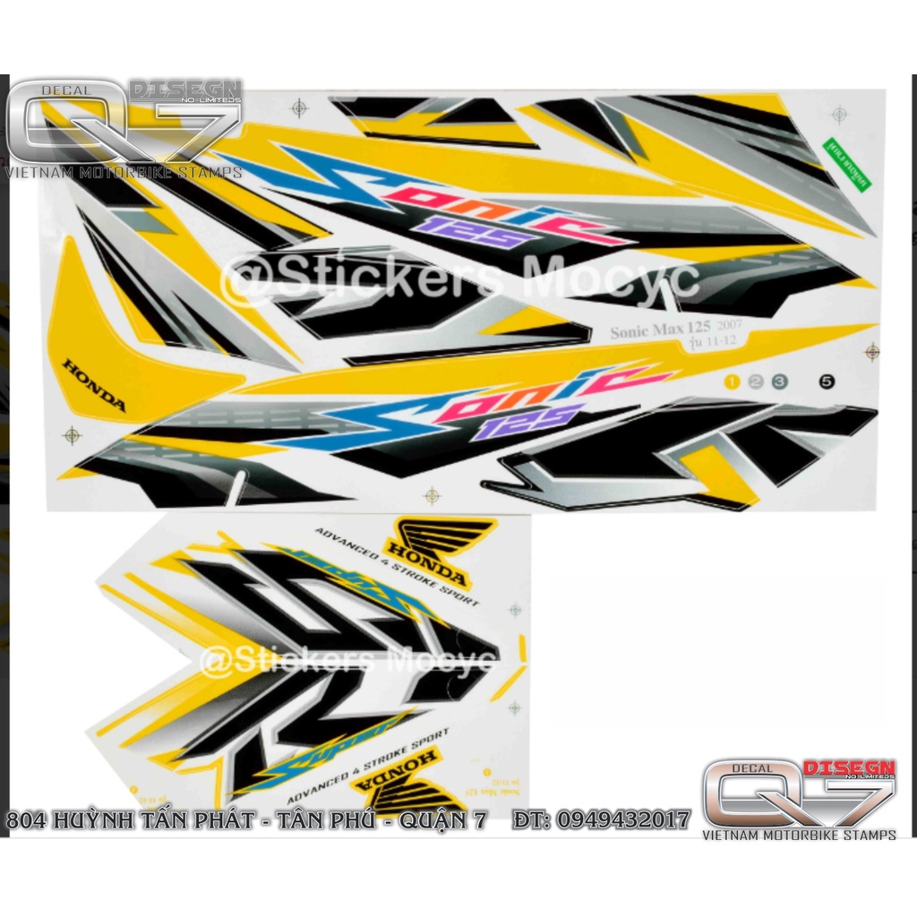 Tem Rời SONIC 150 Vàng - decalq7