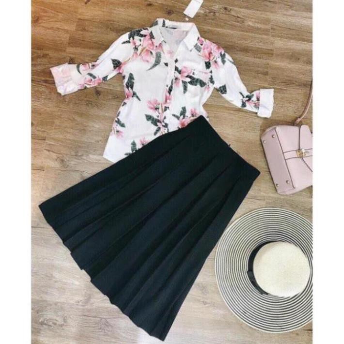 Chân váy công sở dài xếp ly dáng xòe siêu Hot_M450 | BigBuy360 - bigbuy360.vn