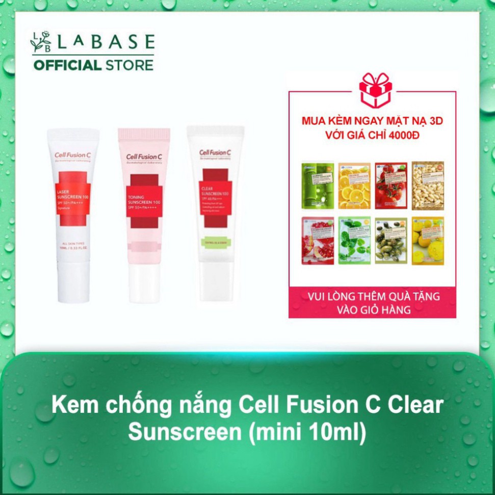 Kem chống nắng Cell Fusion C Clear Sunscreen mini size 10ml Q9