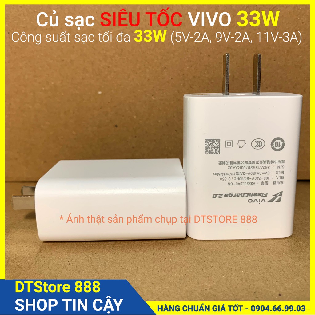 Bộ sạc nhanh SIÊU TỐC 33W VIVO X30, Flash Charge 2.0, cáp USB - Type C,cho X50 X60 Pro V19 V20 V21