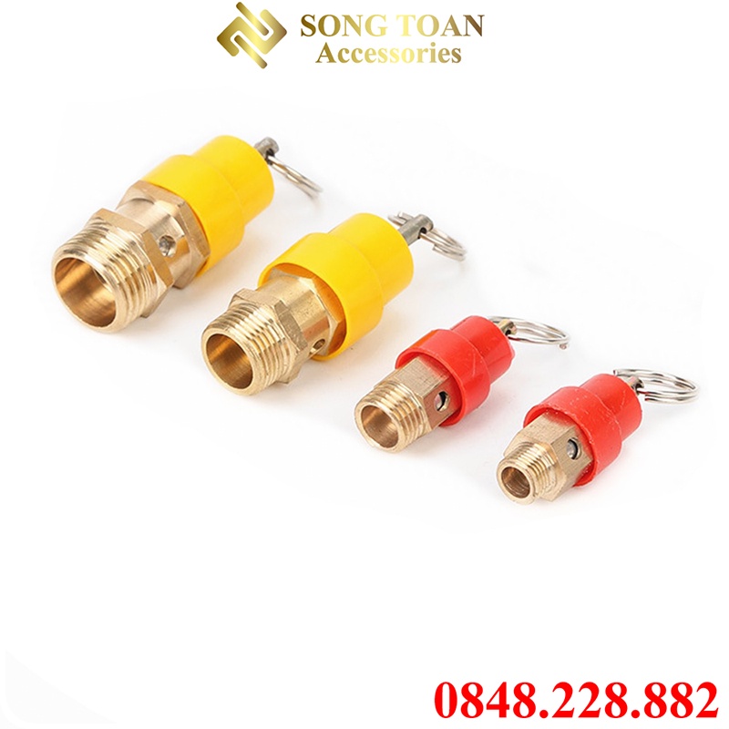 Van Xả Áp Khí & Van An Toàn - Cho Máy Nén Khí Hơi - Chất Liệu Đồng Thau + Bước Ren 13 17 21 Phù Hợp Các Máy Thông Dụng