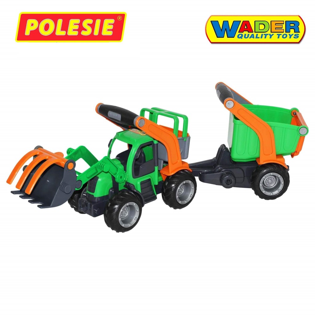 Xe Ô tô Máy Xúc Kéo Thùng Sơ Mi Rơ Móoc Griptrac , Đồ Chơi Trẻ Em, Nhập Khẩu Châu Âu,Chính Hãng POLESIE 48431