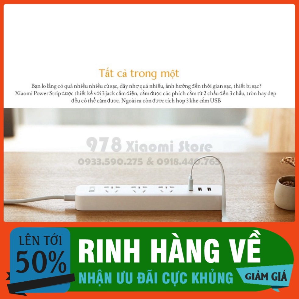 RINH HÀNG VỀ Ổ điện Xiaomi Power Strip - Ổ kết nối điện XIAOMI POWER STRIP RINH HÀNG VỀ