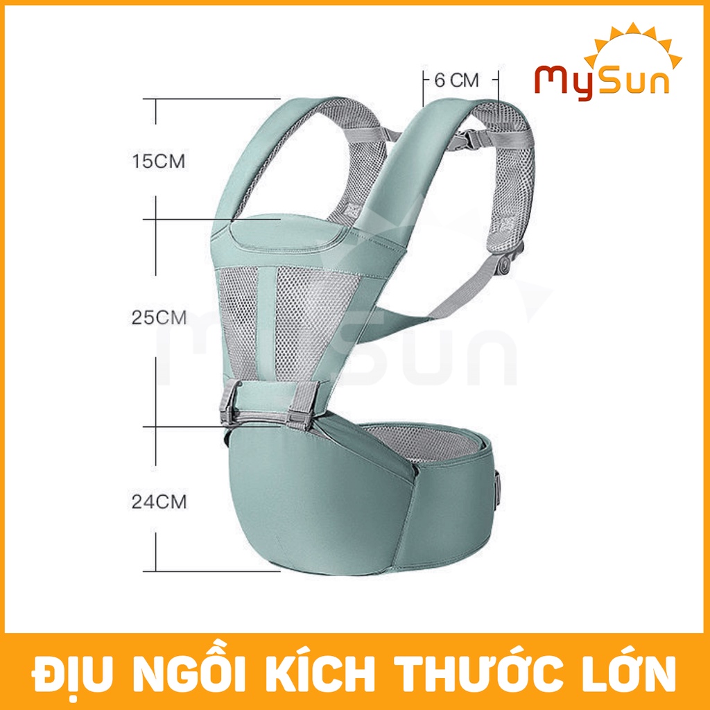 Đai địu vải lưới có bệ ngồi cho trẻ sơ sinh, em bé 1 2 3 tuổi đi xe máy MySun
