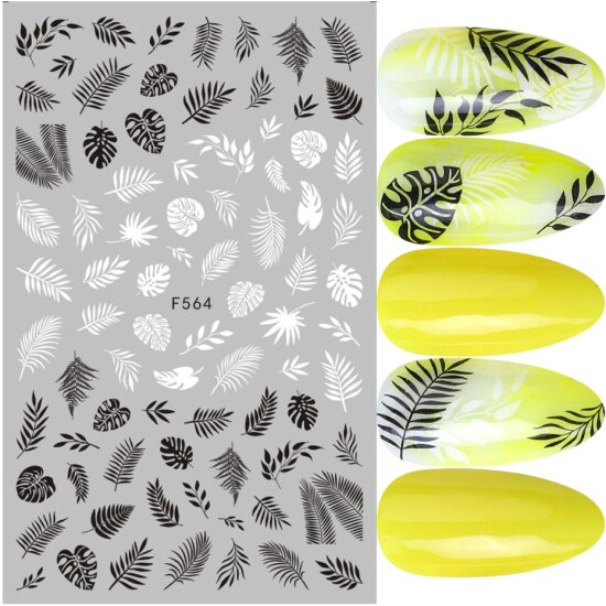 Miếng dán móng tay họa tiết hoa lá phong cách Mandala 3D
