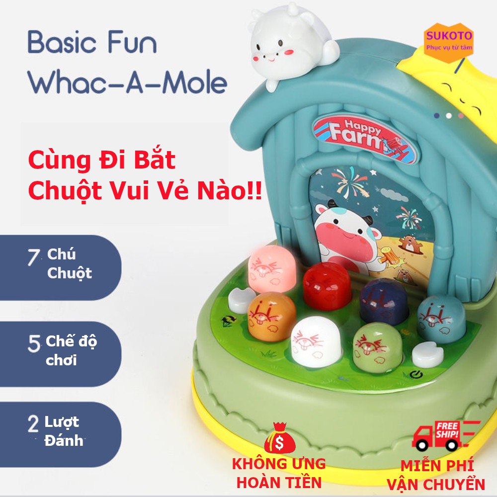 Đồ chơi đập chuột vui vẻ happy hamster cho bé từ 2 - 6 tuổi