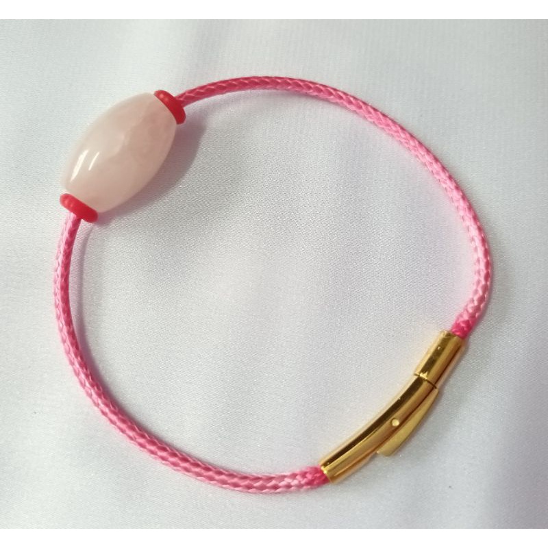 Vòng tay lu thống đá T.A hồng đầu xuôi đuôi lọt khóa bấm cao cấp