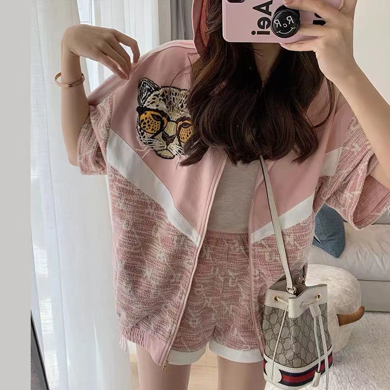 Bộ Đồ Thể Thao Hai Mảnh Áo Hoodie + Quần Short Phong Cách Hong Kong Kích Thước 2022 MM Mới Cho Nữ