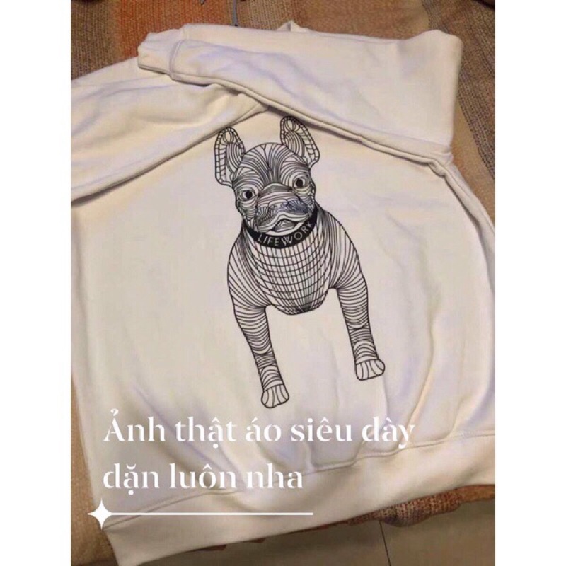 Áo sweater nam nữ Unisex form rộng chất nỉ cotton dày mịn in hình chú chó 3D phong cách | BigBuy360 - bigbuy360.vn