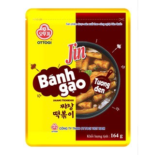 Bánh gạo tokbokki Ottogi Jin vị tương đen / cay / phô mai gói 164g
