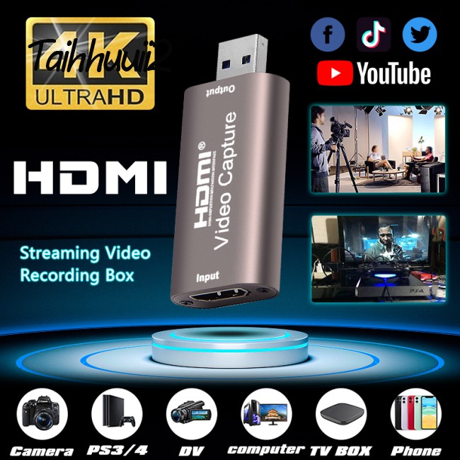 Huuii Video  Capture  Card Usb  3.0 4k 60hz Hdmi Streaming Video Recording  Box