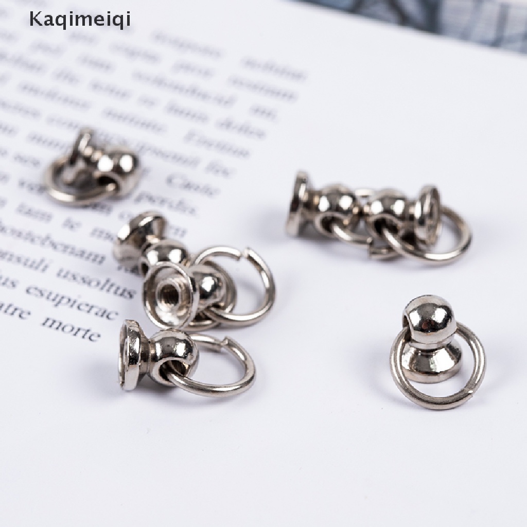 Bộ 10 khoen tròn 8mm kèm vít cố định bằng kim loại dùng để gắn dây đeo tay trang trí điện thoại